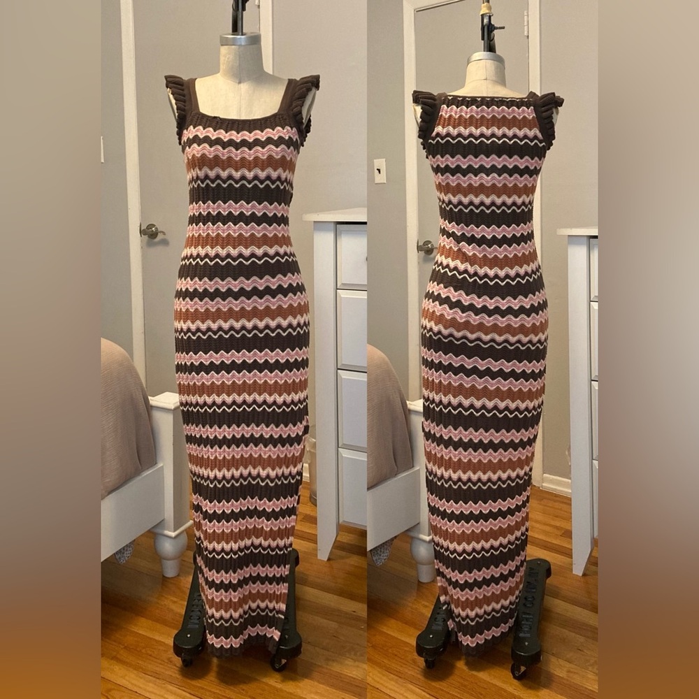 Womens Heartloom printed knit dress with slip in soze M